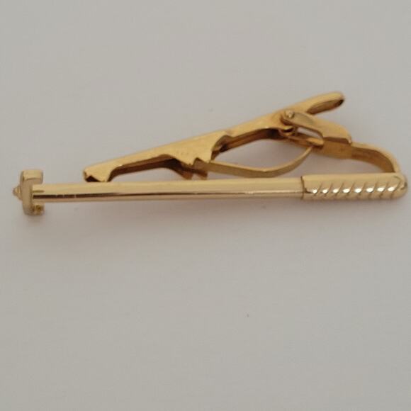 Christian Dior Tie Bar Clip Clasp Gold Tone Vintage Made Germany Designer - Picture 5 of 6